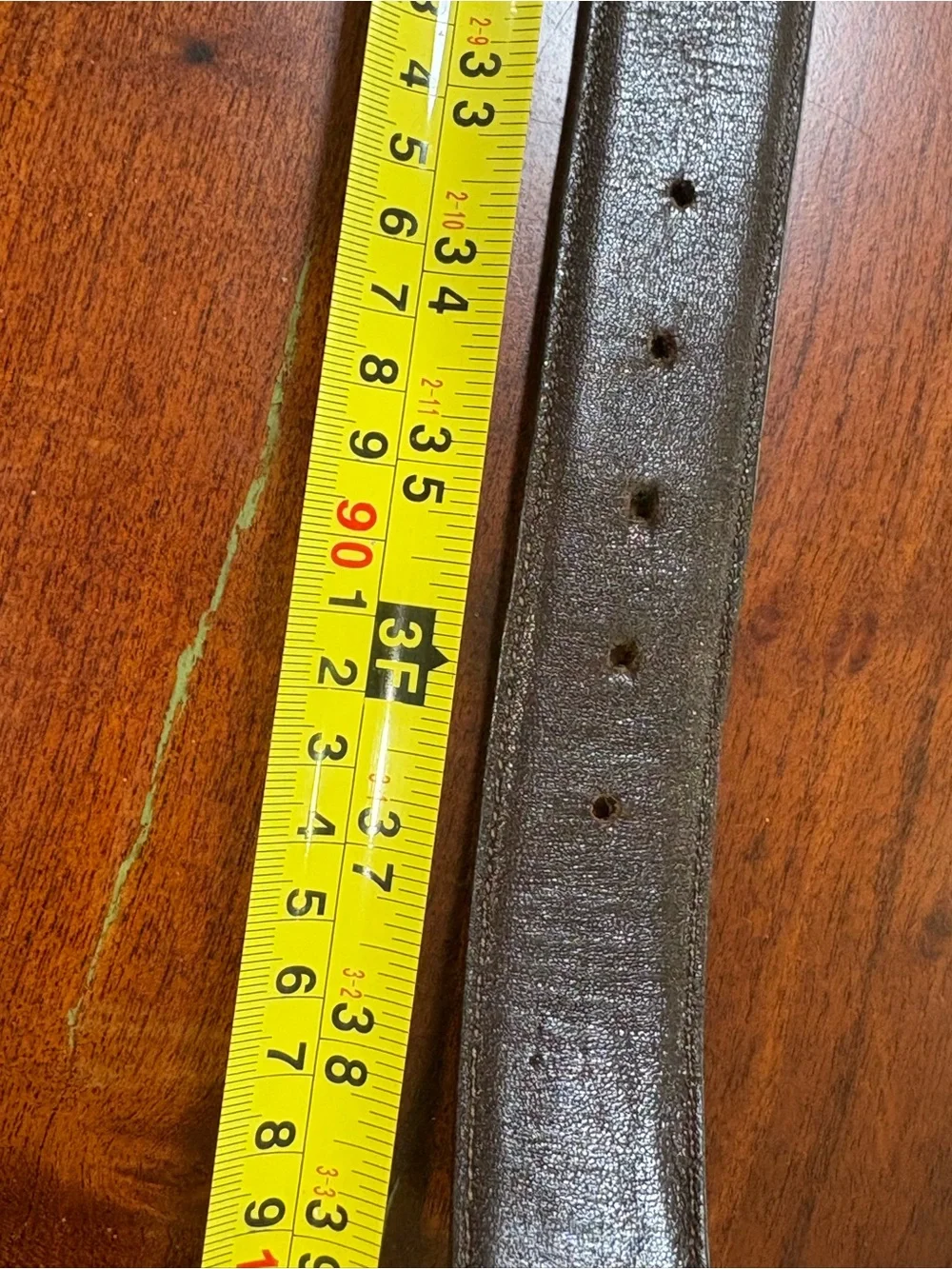 Torino Brown full grain glove, leather brass buckle Italian belt men’s size 34